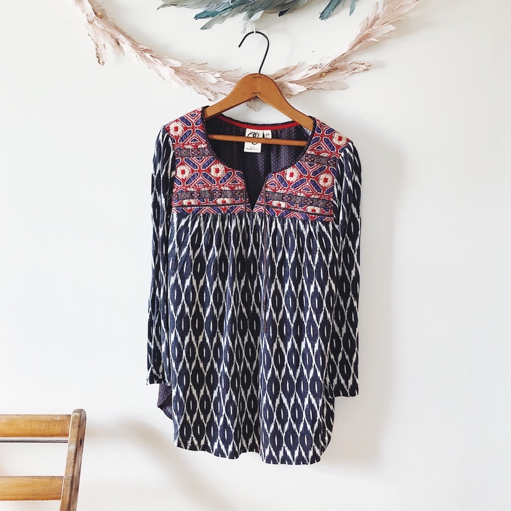Anthro. One September Embroidered Blouse